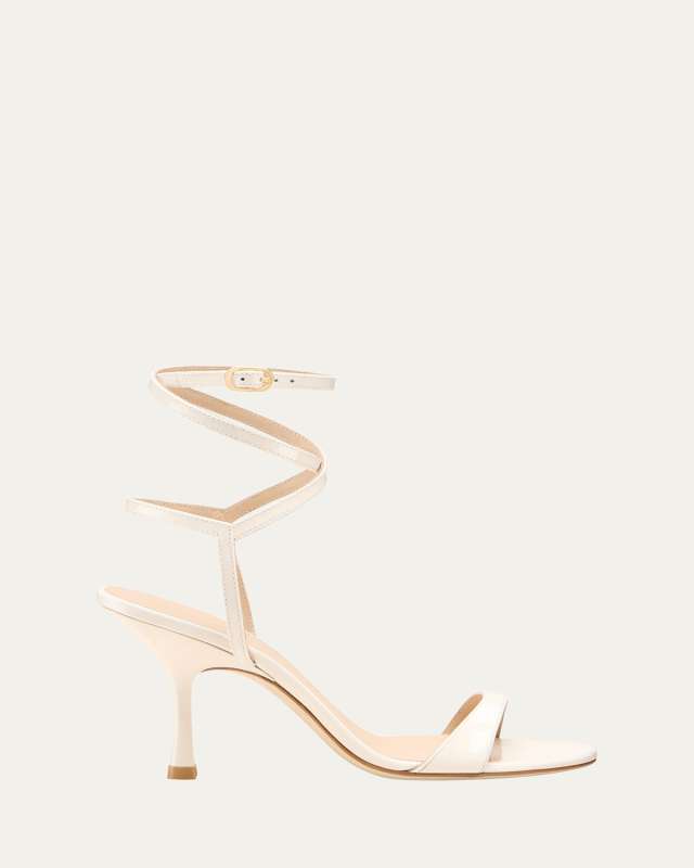 Nudist Patent Leather Ankle-Wrap Sandals